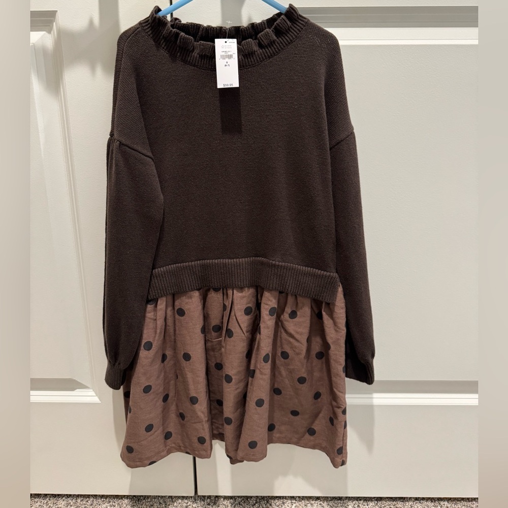 Brown Polka Dot Kids Dress